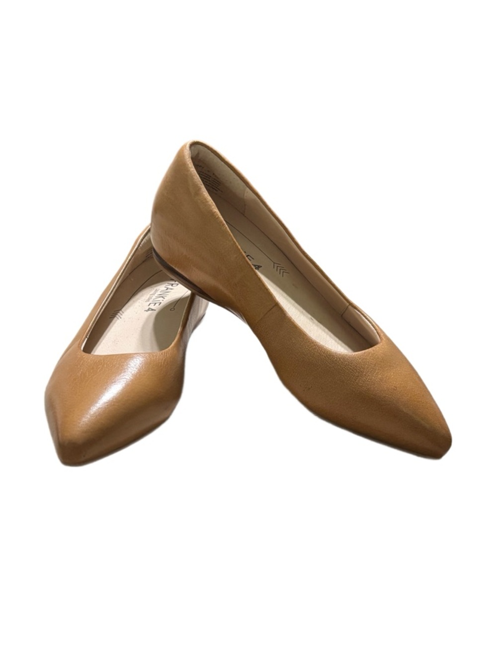 Frankie4 Poppy Ballet Flats Tan Leather Pointed Toe Minimalist Comfort Size 6